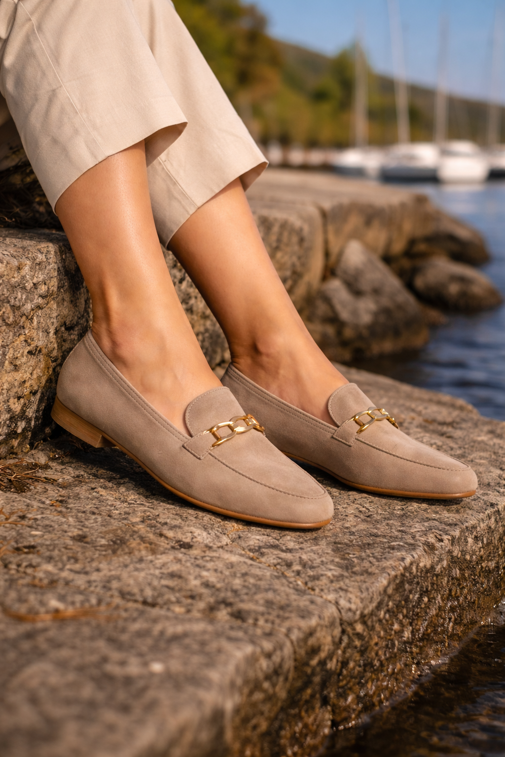 Mocassins femme en cuir