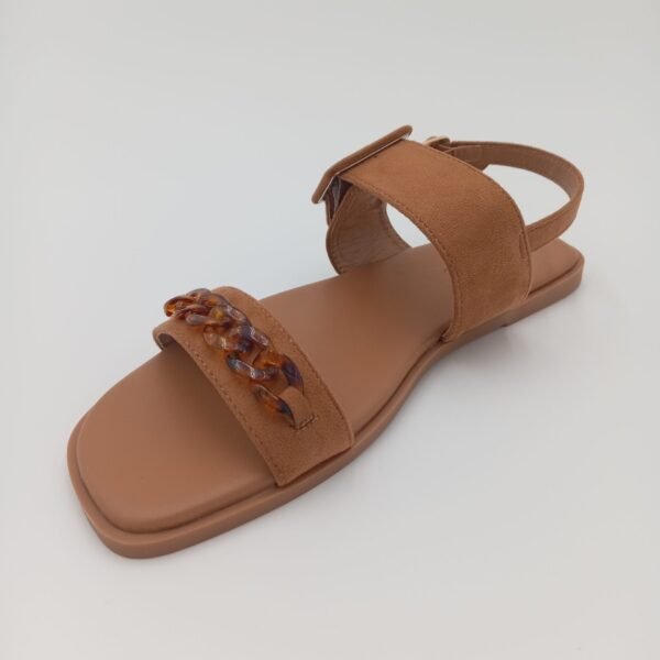 Sandales femme Aniston camel à boucle et détail chaîne – Pointure 39 – Image 3