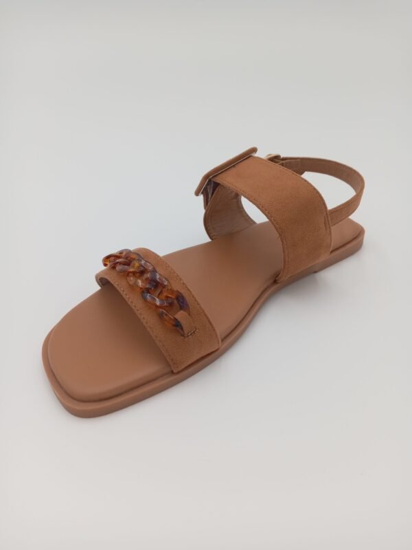 Sandales femme Aniston camel à boucle et détail chaîne – Pointure 39 – Image 3