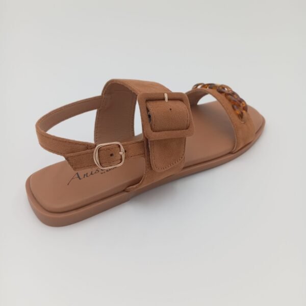 Sandales femme Aniston camel à boucle et détail chaîne – Pointure 39 – Image 7
