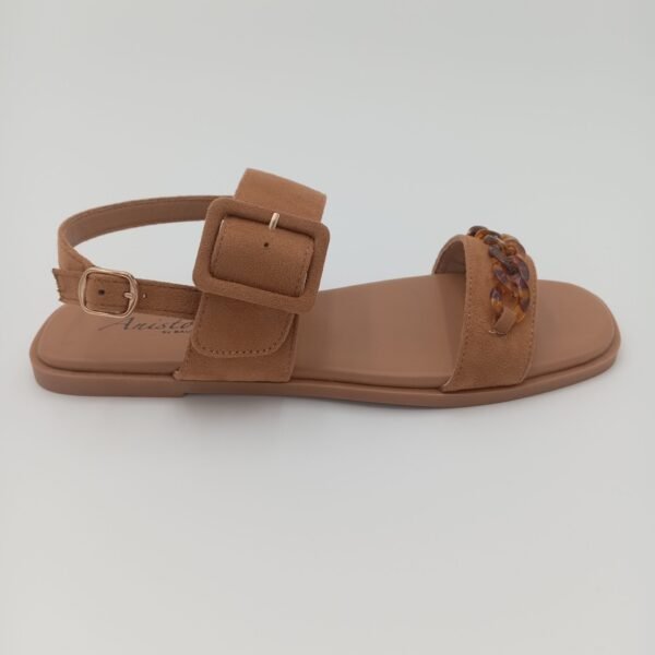 Sandales femme Aniston camel à boucle et détail chaîne – Pointure 39 – Image 8