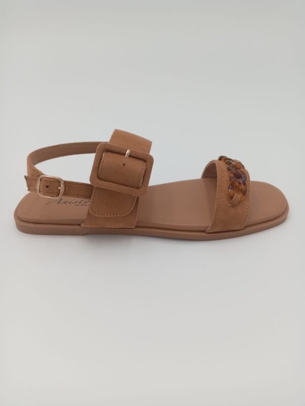 Sandales femme Aniston camel à boucle et détail chaîne – Pointure 39 – Image 8
