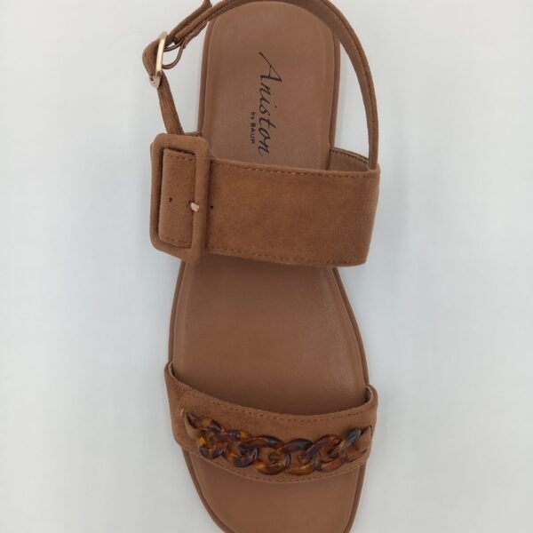Sandales femme Aniston camel à boucle et détail chaîne – Pointure 39 – Image 9