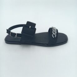 Alternative view of Sandales femme Aniston noir à boucle et détail chaîne – Pointure 39