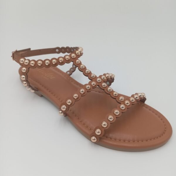 Sandales Aniston Camel avec Perles Femme – Pointure 39