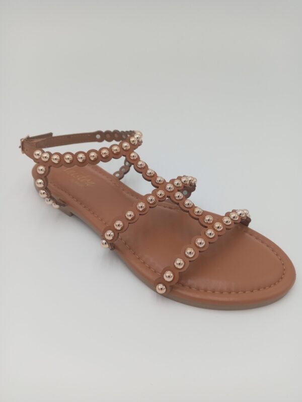 Sandales Aniston Camel avec Perles Femme – Pointure 39
