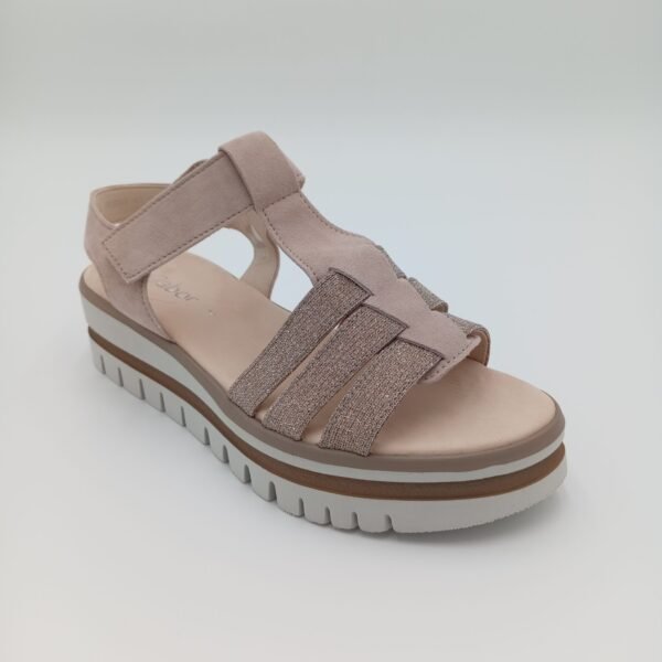 Sandales Gabor rose poudré compensées – Pointure 39