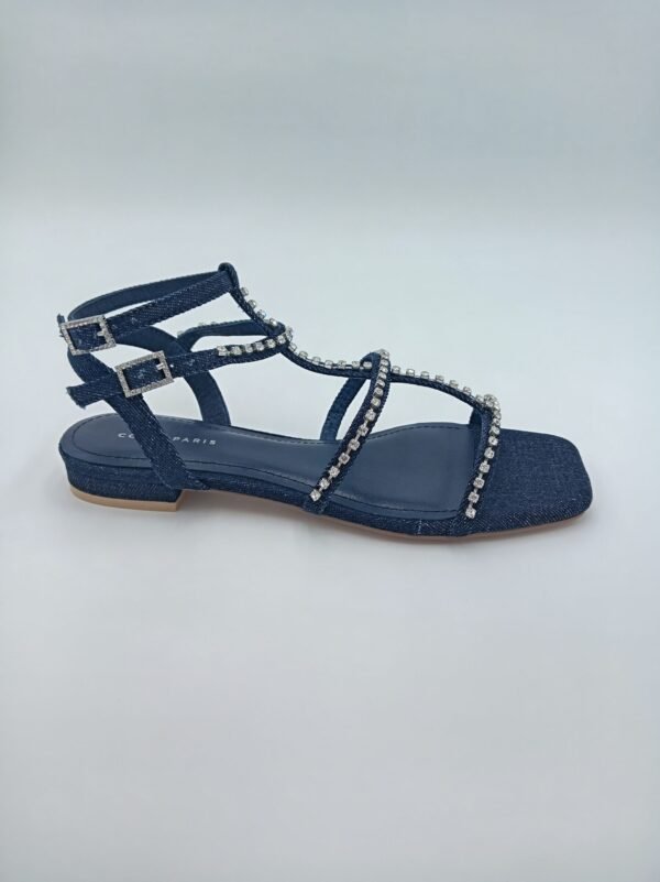 Alternative view of Sandales Cosmoparis Horia – Bleu Denim & Strass – Pointure 37