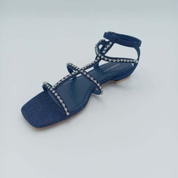 Sandales Cosmoparis Horia – Bleu Denim & Strass – Pointure 37 – Image 7