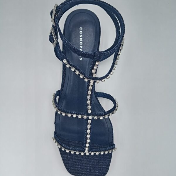 Sandales Cosmoparis Horia – Bleu Denim & Strass – Pointure 37 – Image 9