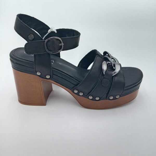 Alternative view of Sandales Carmela Cuir Noir Femme – Talon 10 cm – Pointure 40