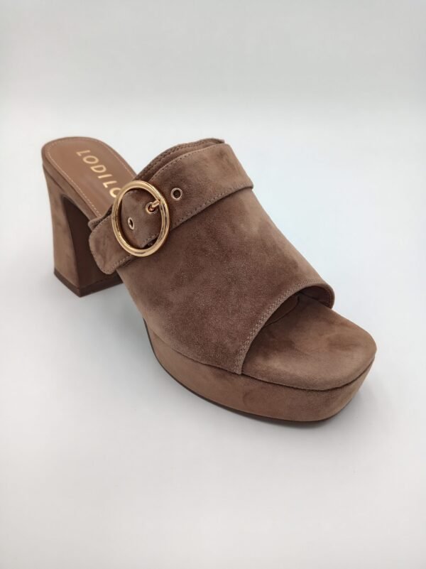 Mules LODI Daim Taupe Femme – Talon 10 cm – Pointure 40