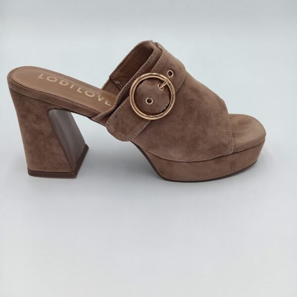 Alternative view of Mules LODI Daim Taupe Femme – Talon 10 cm – Pointure 40