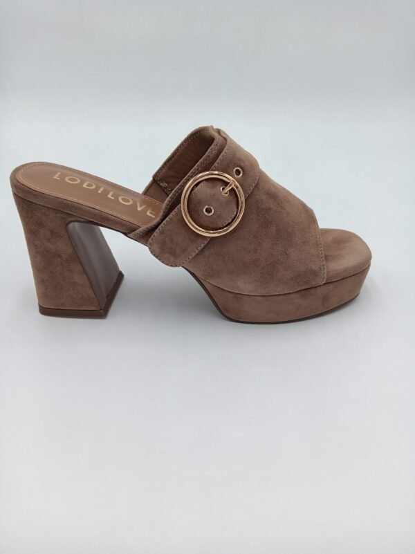 Alternative view of Mules LODI Daim Taupe Femme – Talon 10 cm – Pointure 40