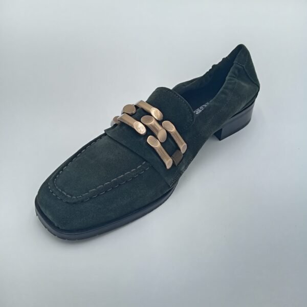 Mocassins daim vert femme Adige A Jazz V3 Velours Pin pointure 38 avant gauche