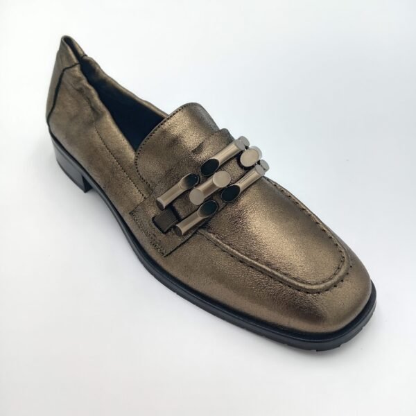 Mocassins cuir bronze femme Adige Jazz V7 Shinny Bronzo pointure 40