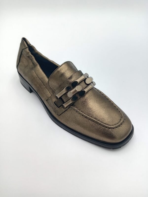 Mocassins cuir bronze femme Adige Jazz V7 Shinny Bronzo pointure 40