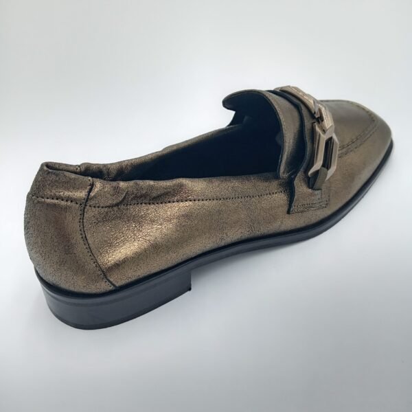 Mocassins cuir bronze femme Adige Jazz V7 Shinny Bronzo pointure 40 arrière droit