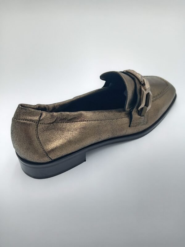 Mocassins cuir bronze femme Adige Jazz V7 Shinny Bronzo pointure 40 arrière droit