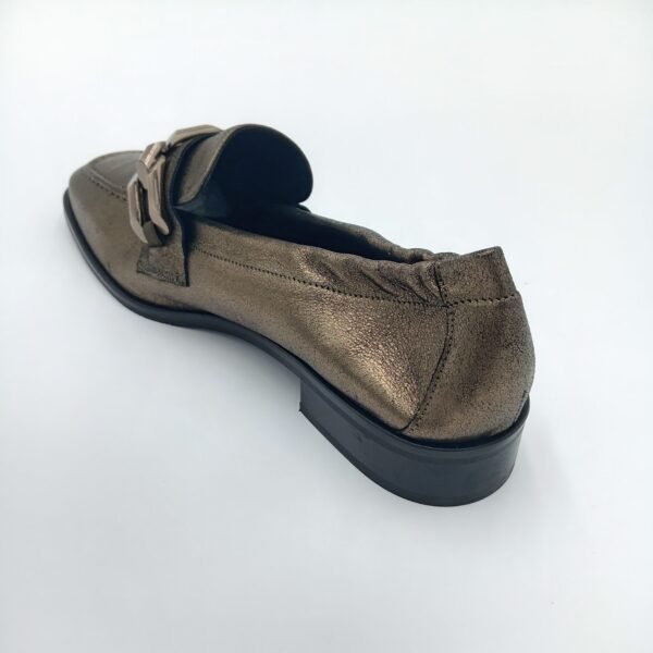 Mocassins cuir bronze femme Adige Jazz V7 Shinny Bronzo pointure 40 arrière gauche