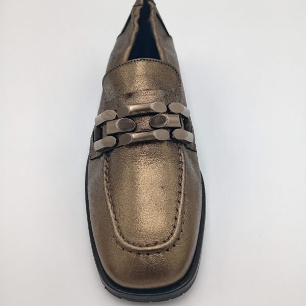 Mocassins cuir bronze femme Adige Jazz V7 Shinny Bronzo pointure 40 dessus