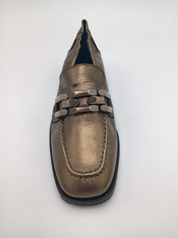 Mocassins cuir bronze femme Adige Jazz V7 Shinny Bronzo pointure 40 dessus