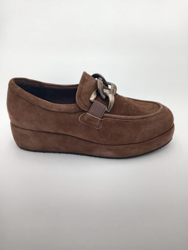 Mocassins velours marron femme Adige V4 Noix pointure 38 profil
