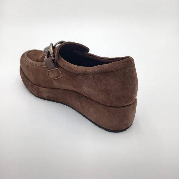 Mocassins velours marron femme Adige V4 Noix pointure 38 arrière gauche