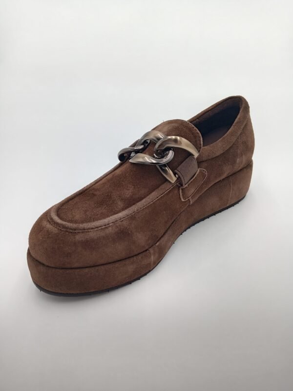Mocassins velours marron femme Adige V4 Noix pointure 38 avant gauche