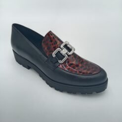 Mocassins Rosewood Melissa Tout Cuir Noir & Imprimé Léopard – Pointure 41