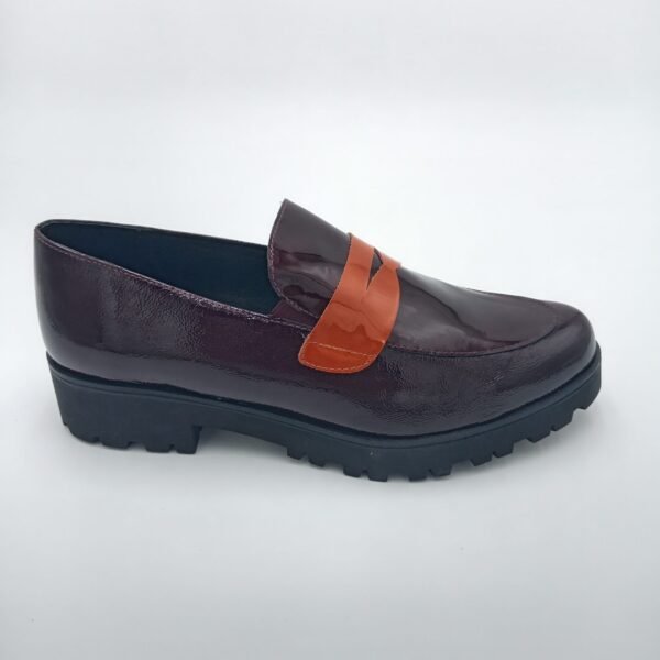 Mocassins vernis bordeaux femme Rosewood Tania pointure 39 profil