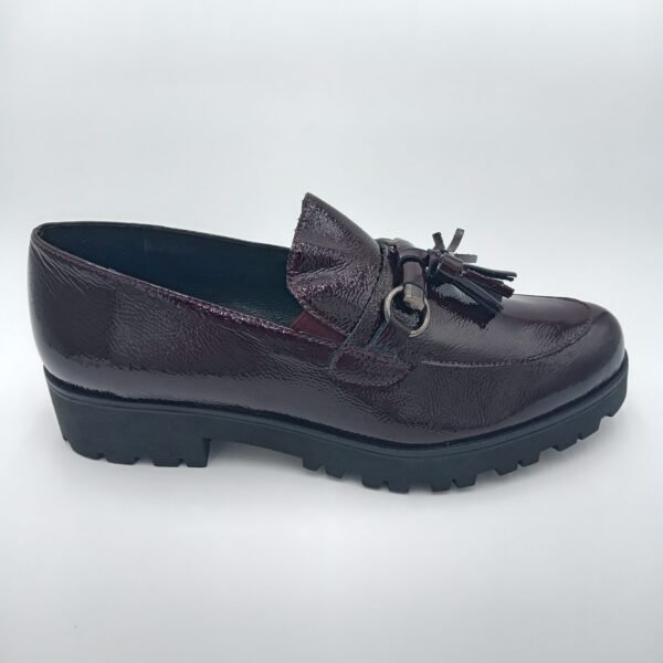 Mocassins vernis bordeaux femme Rosewood Joss profil pointure 39