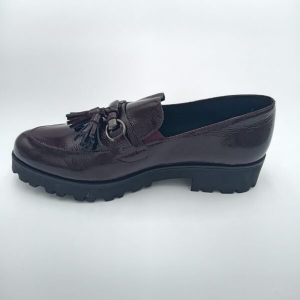 Mocassins vernis bordeaux femme Rosewood Joss profil opposé pointure 39