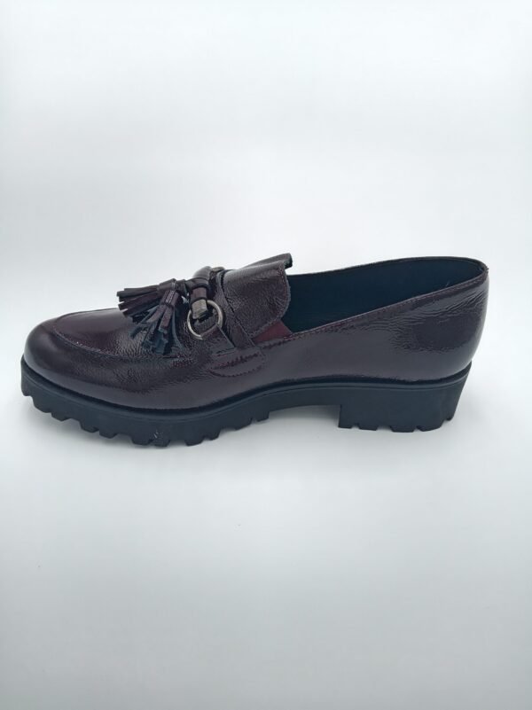 Mocassins vernis bordeaux femme Rosewood Joss profil opposé pointure 39