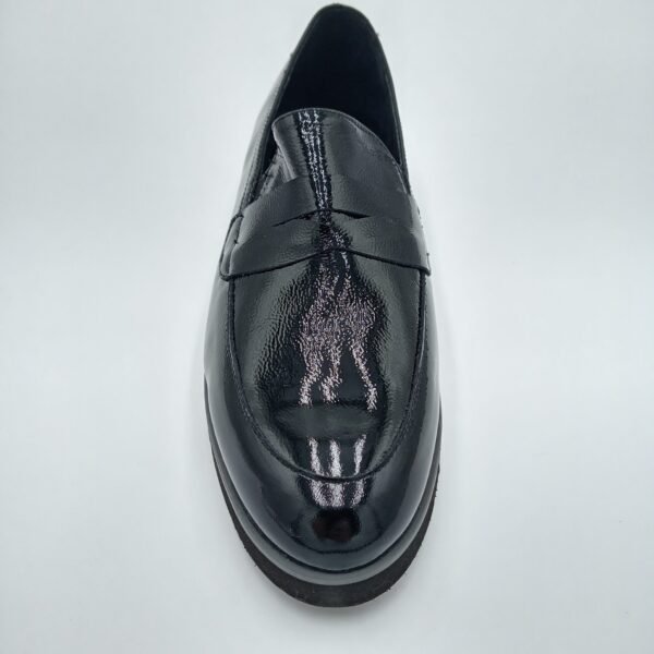 Mocassins Rosewood Susi cuir verni noir vue de dessus