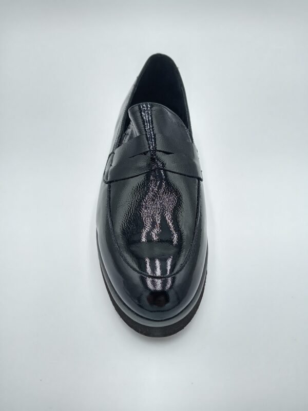 Mocassins Rosewood Susi cuir verni noir vue de dessus