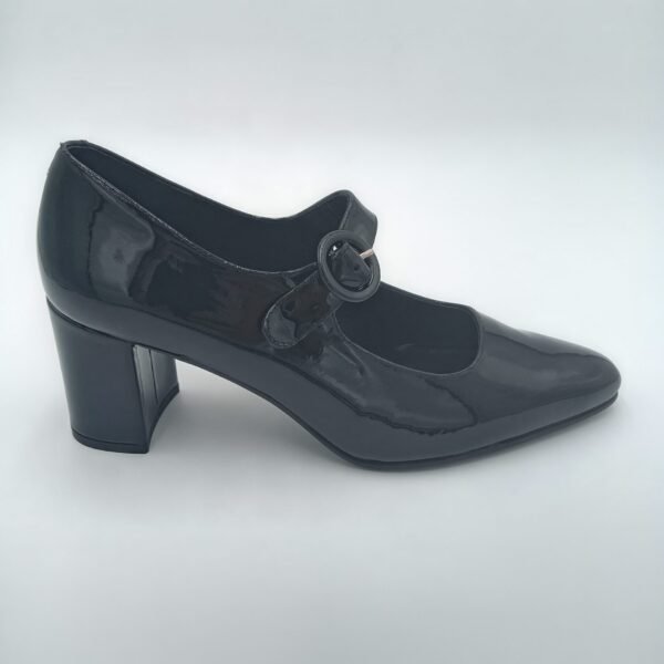Babies Rosewood Deborah cuir noir avec bride et boucle ronde