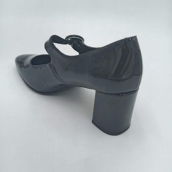 Arrière babies Rosewood Deborah cuir noir à talon large