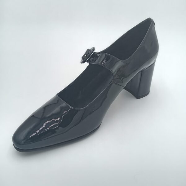 Babies Rosewood Deborah cuir noir vue trois quarts