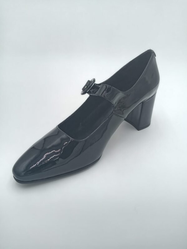 Babies Rosewood Deborah cuir noir vue trois quarts