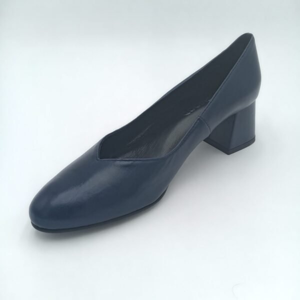 Escarpins cuir bleu marine Rosewood Olivia vue trois quarts