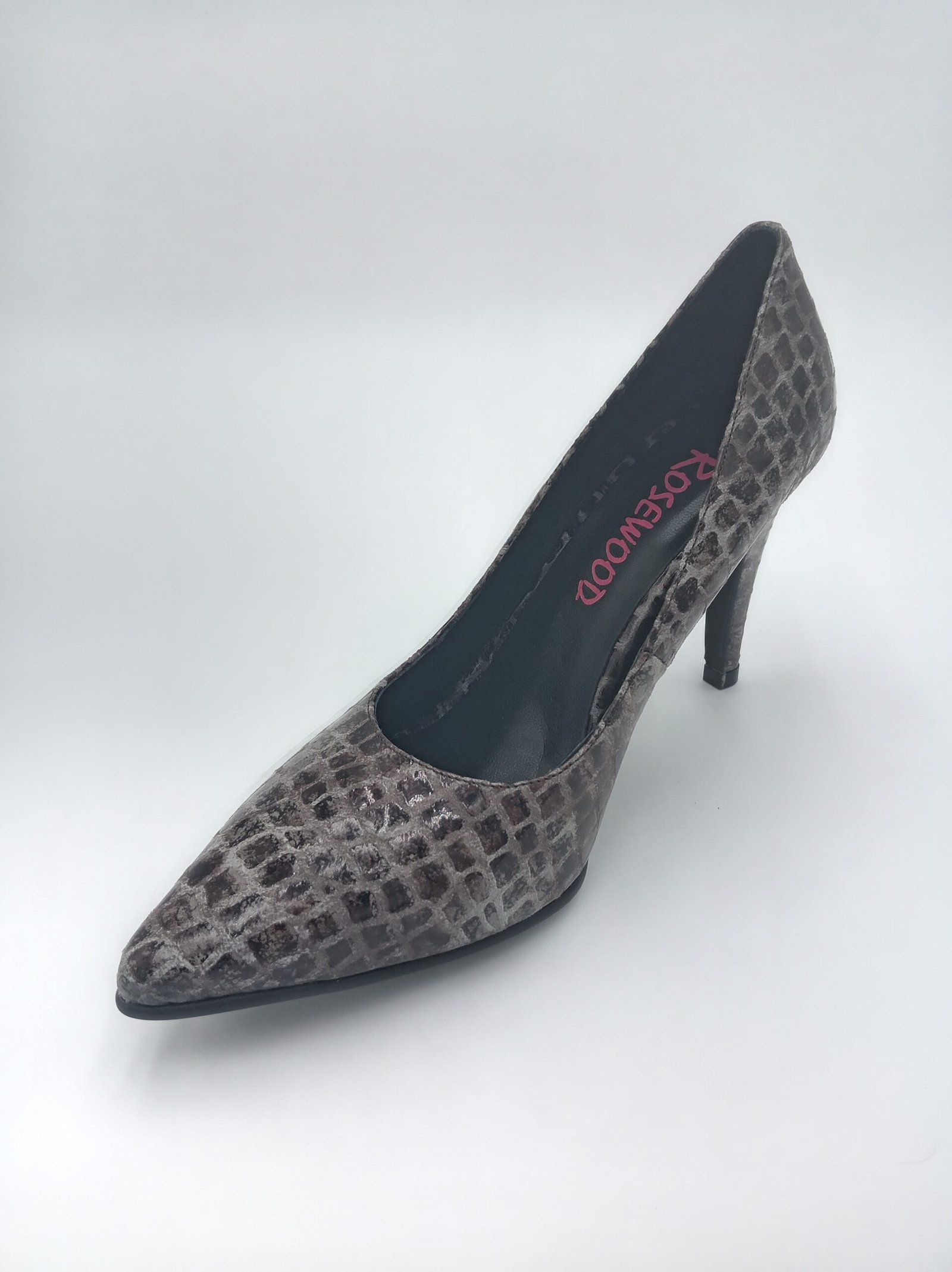 Escarpins Rosewood Devon cuir effet reptile vue trois quarts