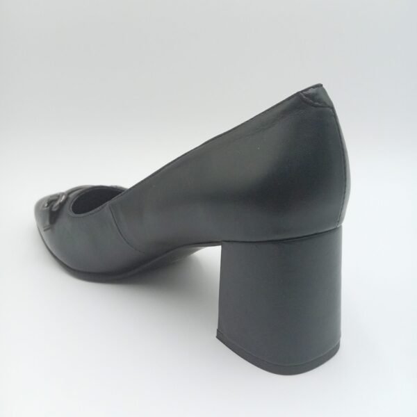 Arrière escarpins Rosewood Niko cuir noir à talon large