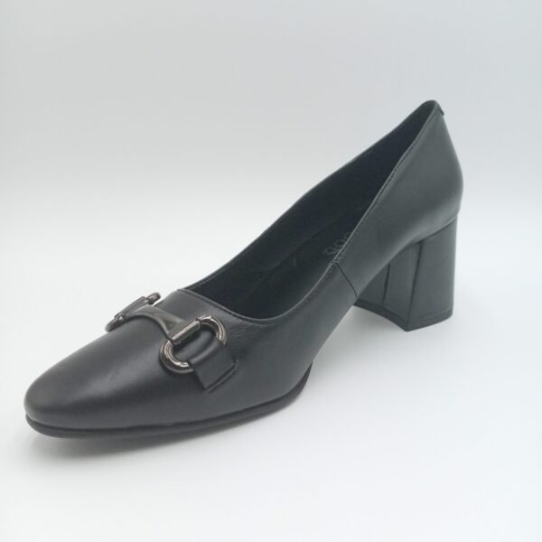Escarpins cuir noir femme Rosewood Niko avant gauche pointure 39