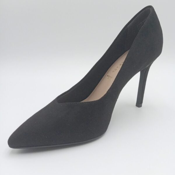 Escarpins daim noir femme Tamaris vue trois quarts