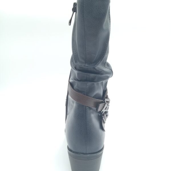 Bottines bleu marine femme Marco Tozzi à brides marron arrière