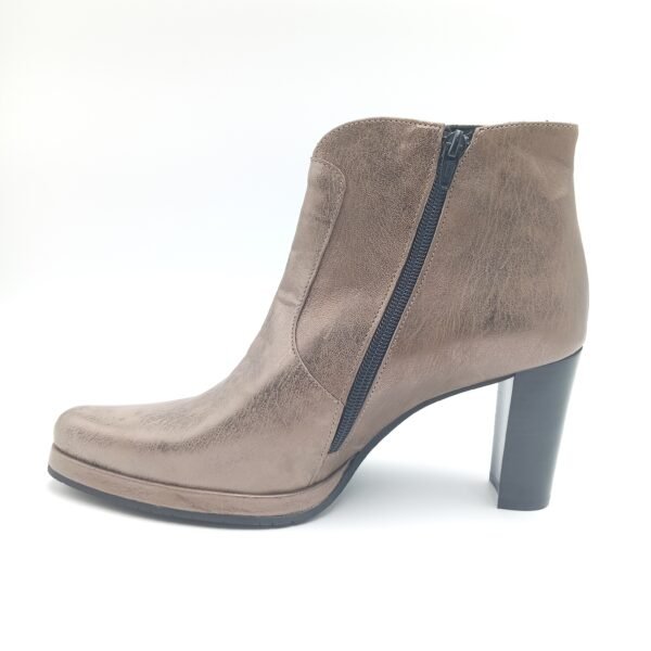 Bottines kaki métallisé femme Regard R.XAVIER talon 8,5 cm profil opposé
