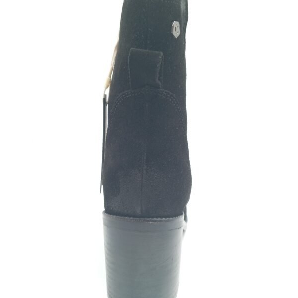 Bottines daim noir femme Carmela BN.SERR talon 7,5 cm arriere