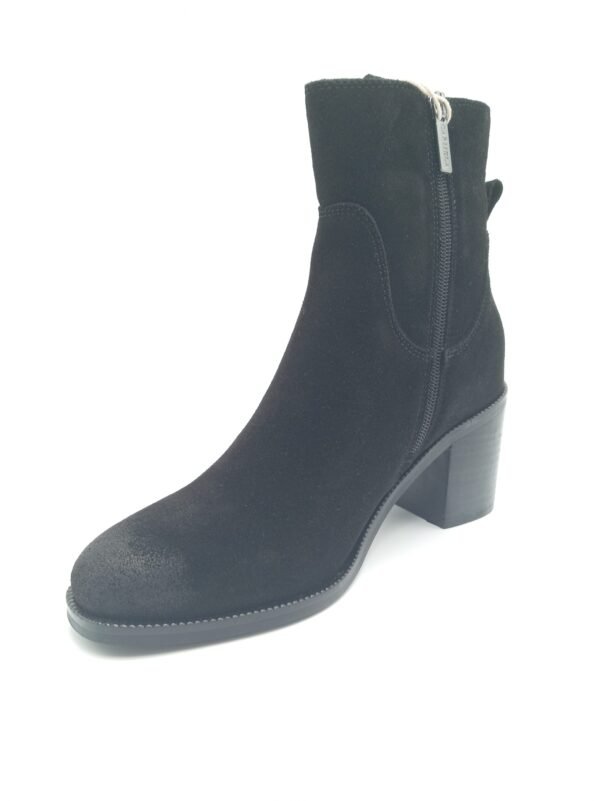 Bottines daim noir femme Carmela BN.SERR talon 7,5 cm avant gauche
