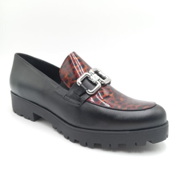 Mocassins cuir noir femme Rosewood Melissa léopard – Pointure 41